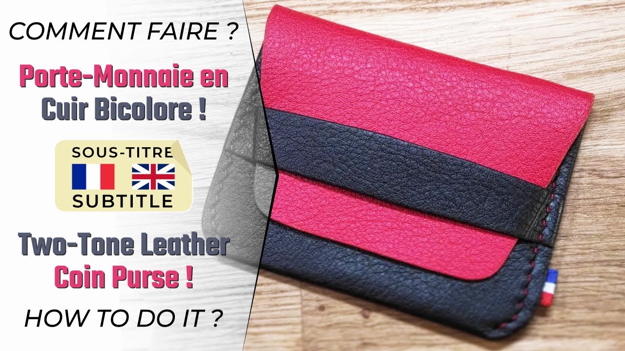 Charmant porte monnaie en cuir fait main ! Maroquinerie tuto video