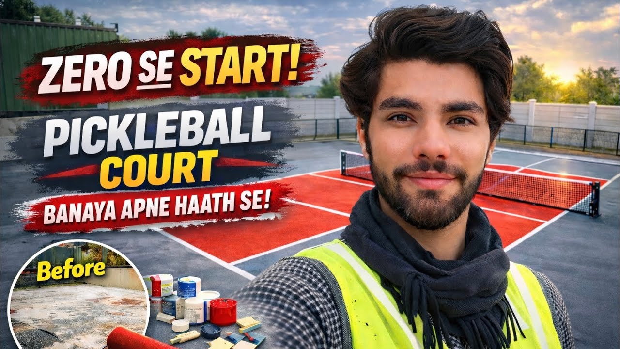 How to make Pickle ball court pickle ball court paint full practical challenge 