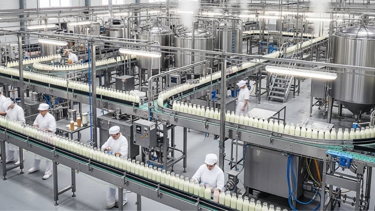 Inside a Modern Milkshake Factory: From Raw Milk to Perfect Bottled Milkshakes (Full Process)