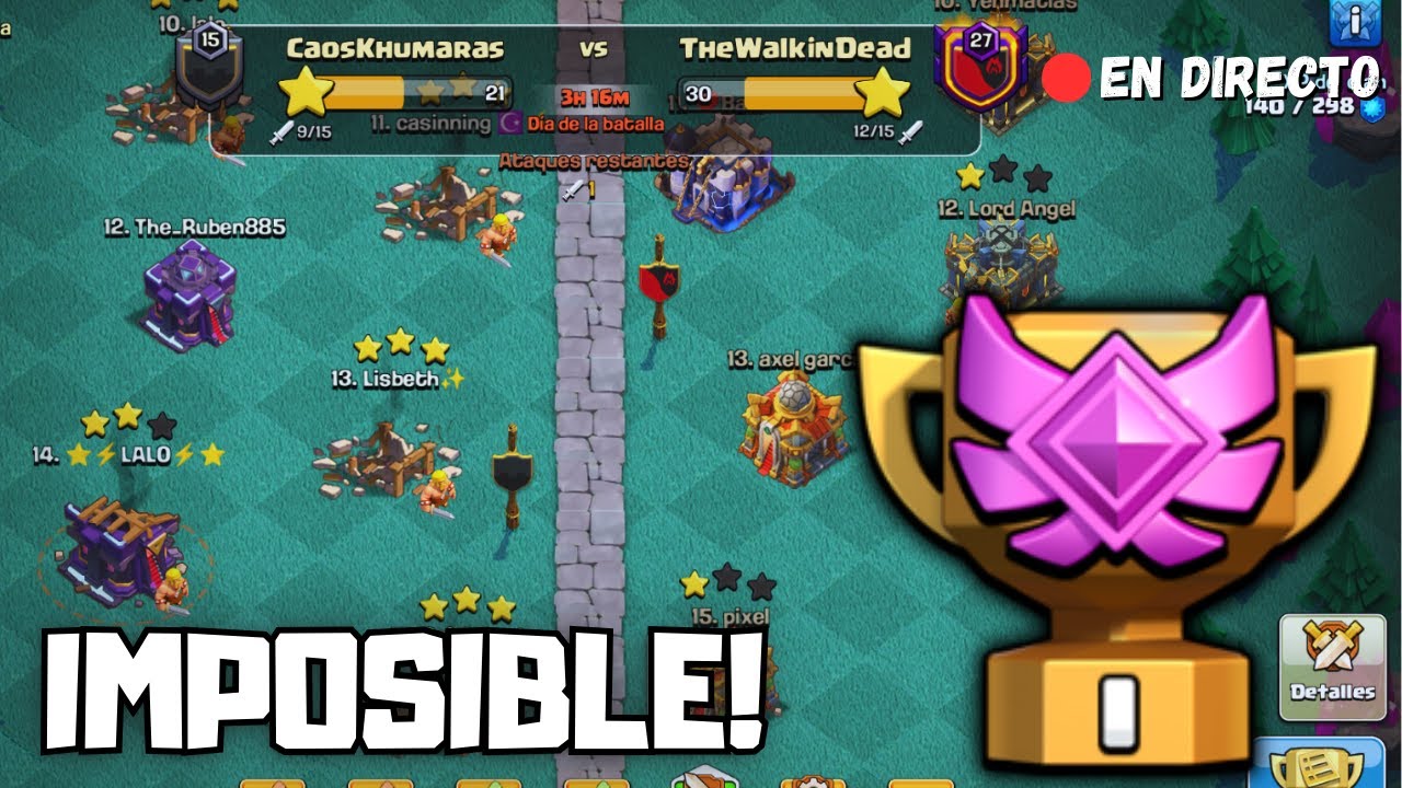 ¡LIGA CRISTAL ES IMPOSIBLE! Liga de Guerra de Clanes (CWL) - CLASH OF CLANS