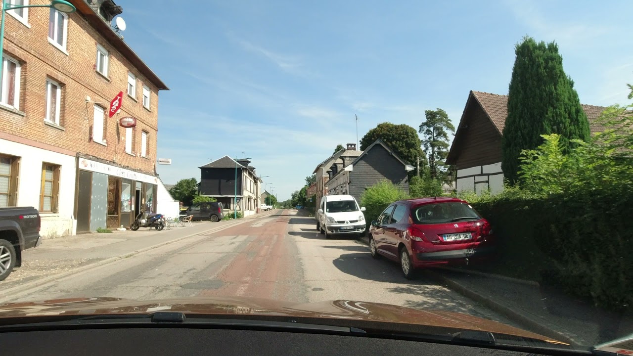 Beautiful valleys of Upper Normandy (VBR-60 Relaxing Driving in France, No Talking, No Music)