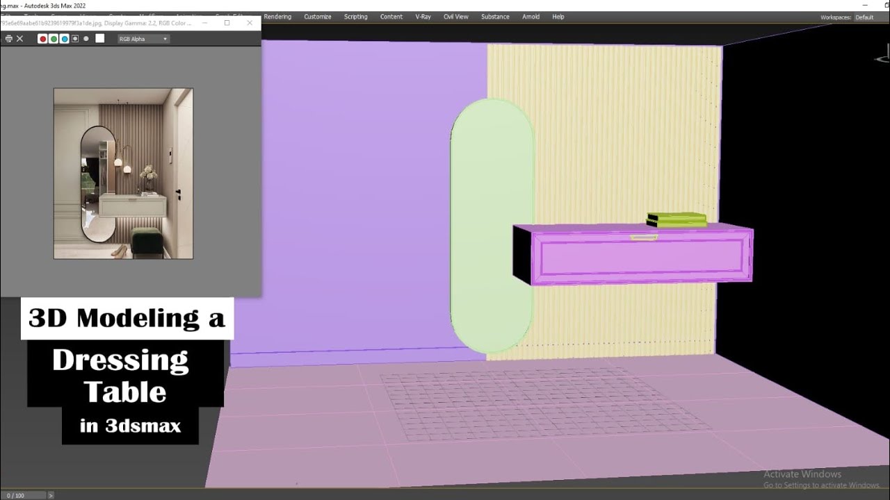 3D Modeling in 3dsMax | How to Model Dressing Table & Assets