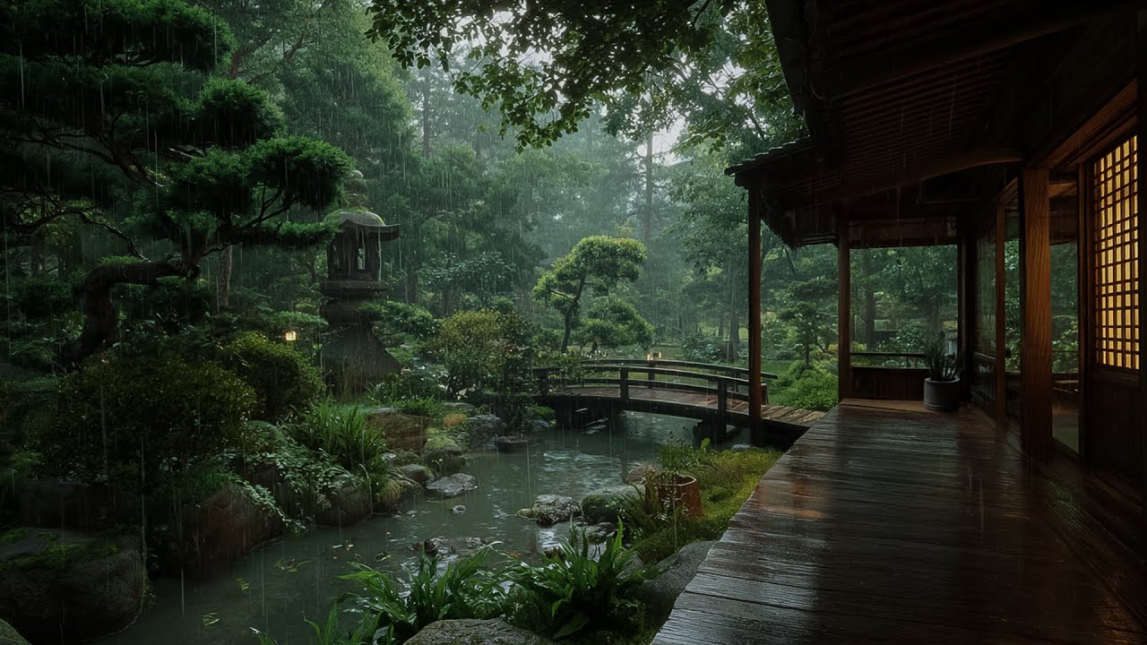 Soothing Rain Ambience Around the House 🍃 Easy Sleep Sounds