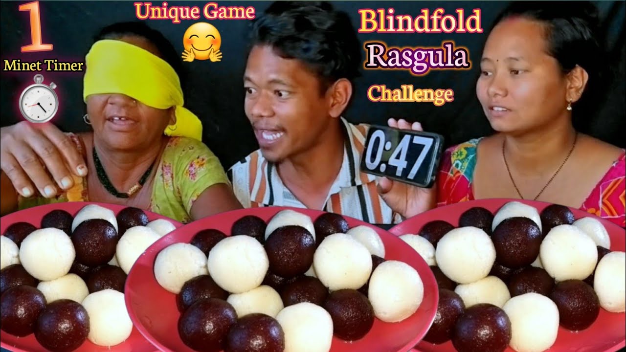 Blindfold Rasgula Eating Challenge || 1 Minet Timer || Sano Ma Khele Ko Game