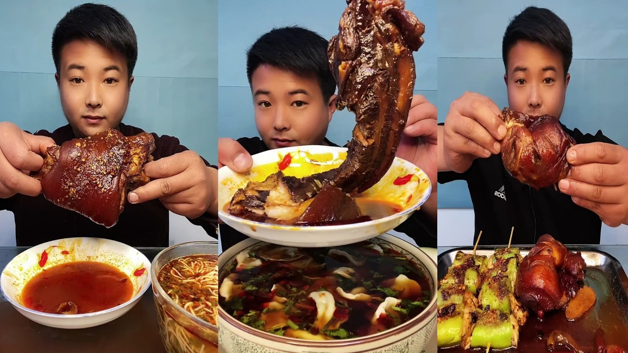 ASMR MUKBANG | SPICY BRAISED PORK BELLY |  EATING SHOW | EATING SHOW | Eat Beef Ribs #food #340