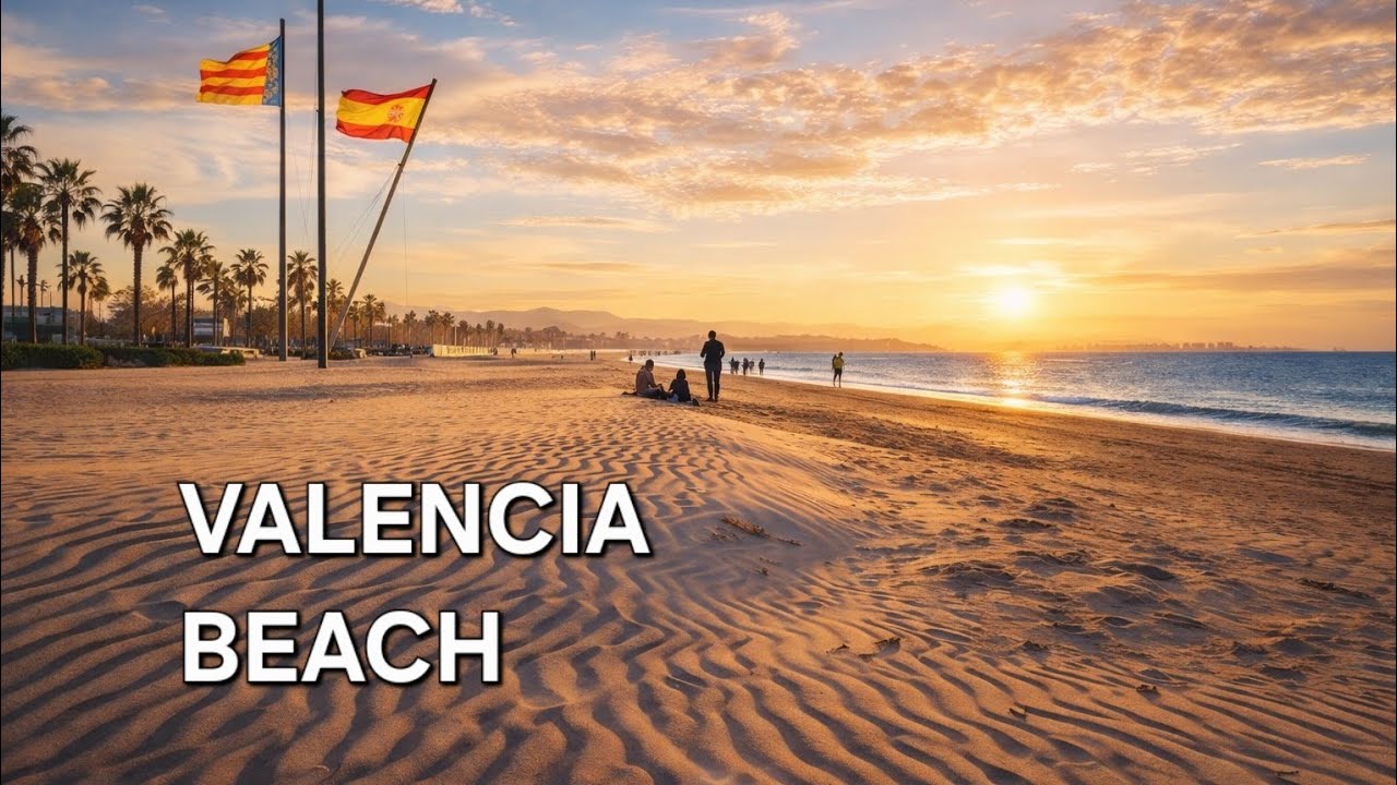 Valencia Beach Walk 🌊 Spain’s Hidden Paradise | Relaxing Walking Tour