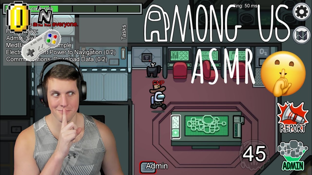 Игровой процесс ASMR Among Us Super Tingly Imposter со звуками клавиатуры и шепотом