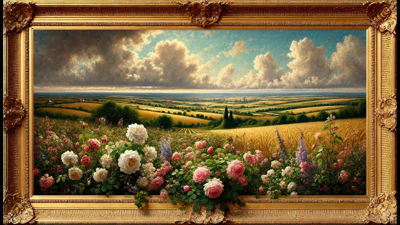 Stolen Memory of the Clouds | TV Art Screensaver | Hidden Oil Painting Story | 4K Framed Art