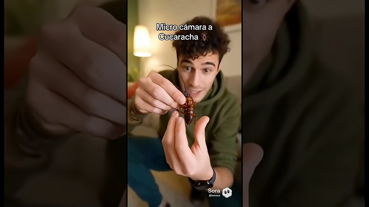 Micro cámara a cucaracha 🪳 😱 