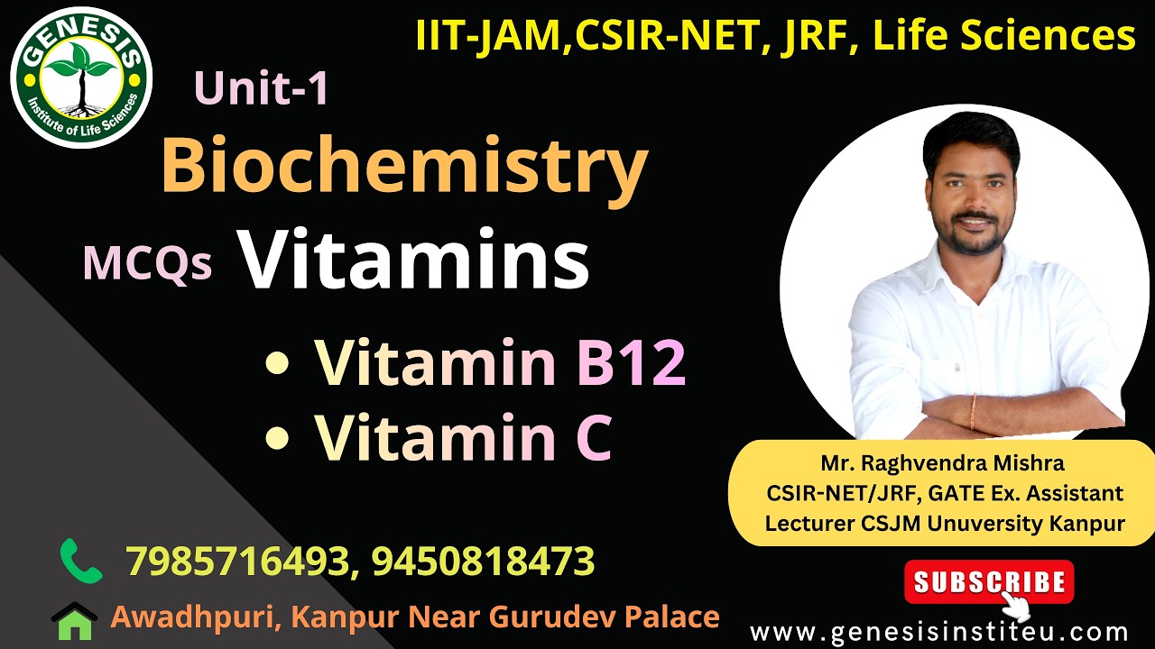 MCQs | Vitamins B12 & Vitamin C  | #genesis_institute#csir # csirnet#lifescience
