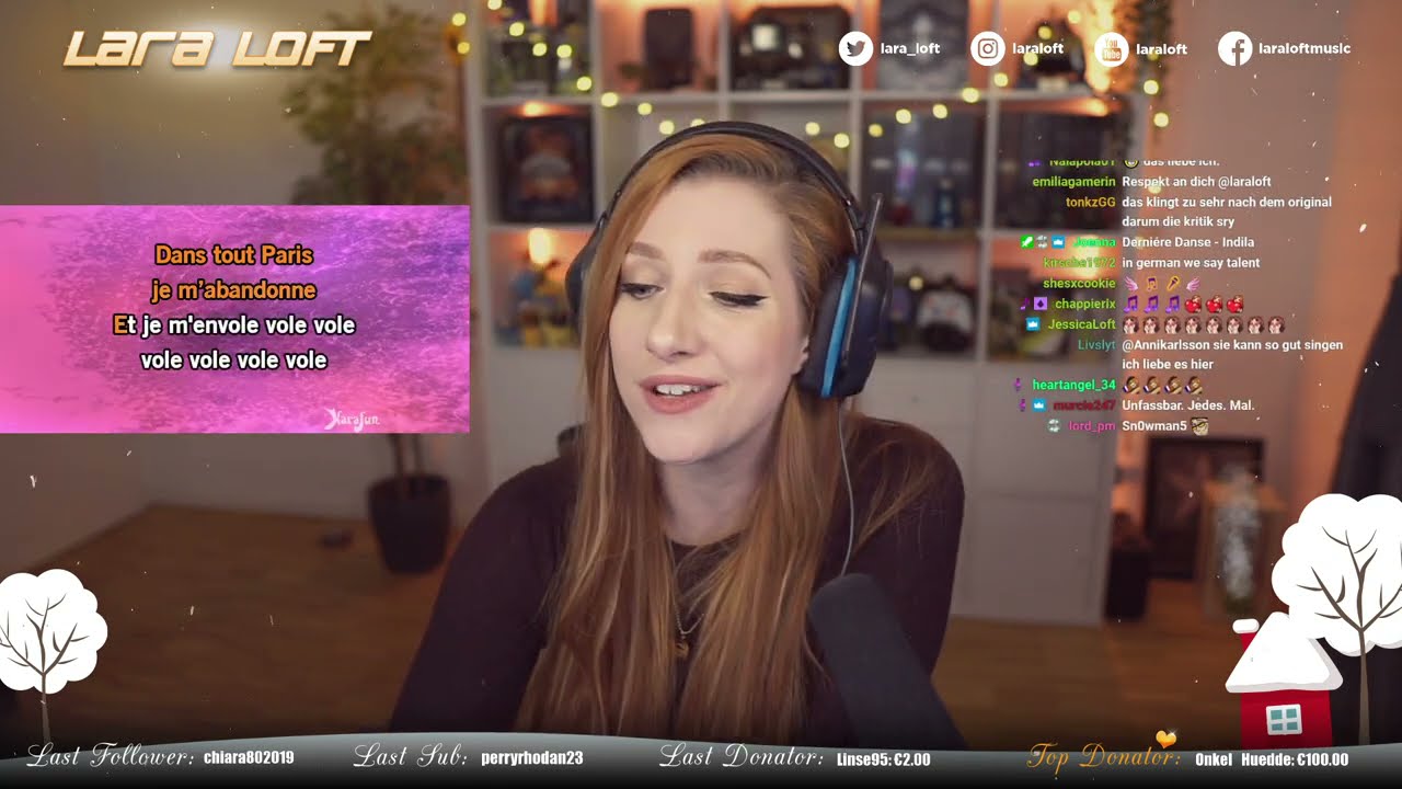 Dernière Danse - Indila / Livestream-Cover ▶ LARA LOFT / Youtube Karaoke / vollständige Version 😍