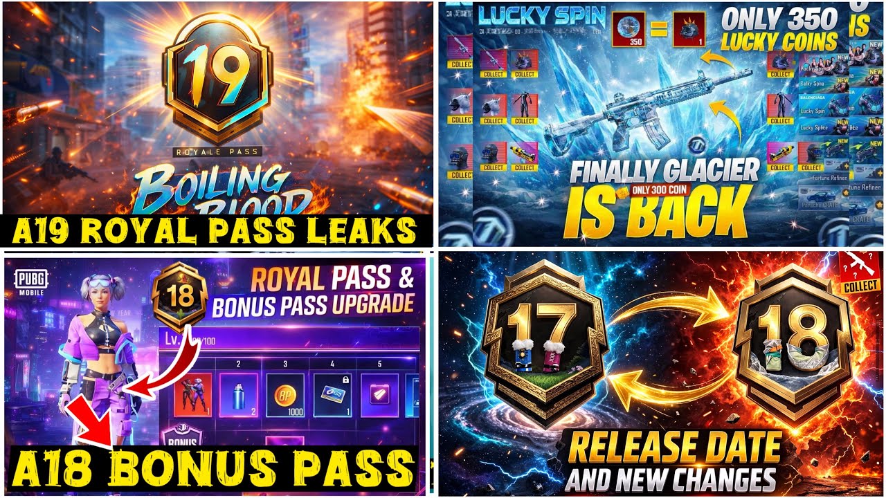 A19 Royal Pass Rewards || M4 Glacier in BGMI 4.3 || A18 Bonus Pass Rewards || Update 4.4 Leaks