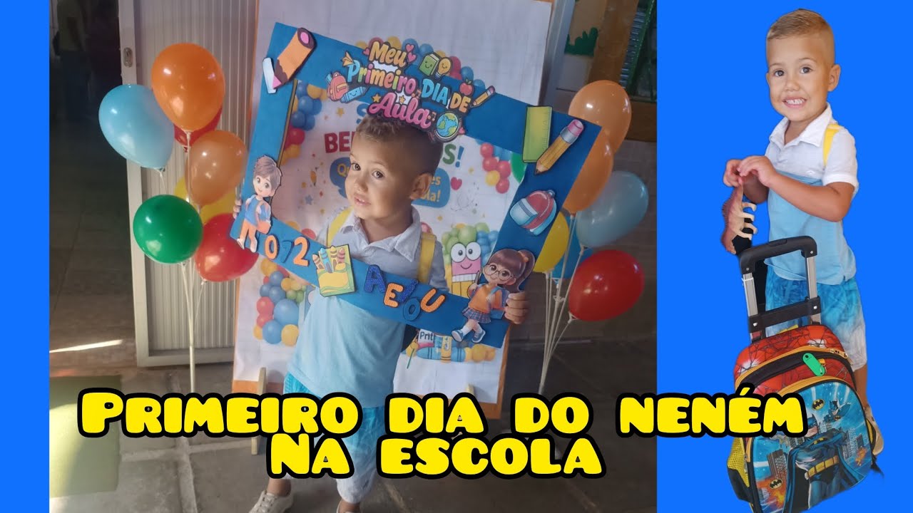 Primeira vez do neném indo pra escola 🎒🙏🏽🤍