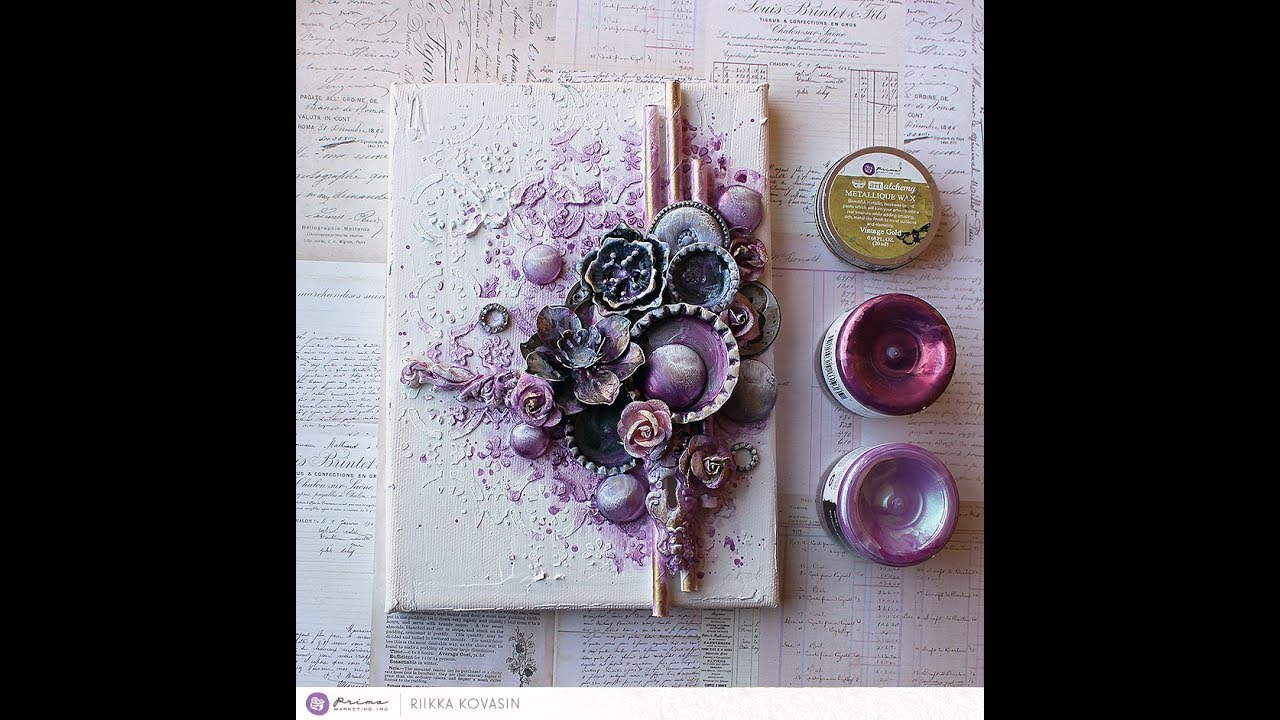 Blueberry Beauty - A Mixed-Media Canvas by Riikka Kovasin