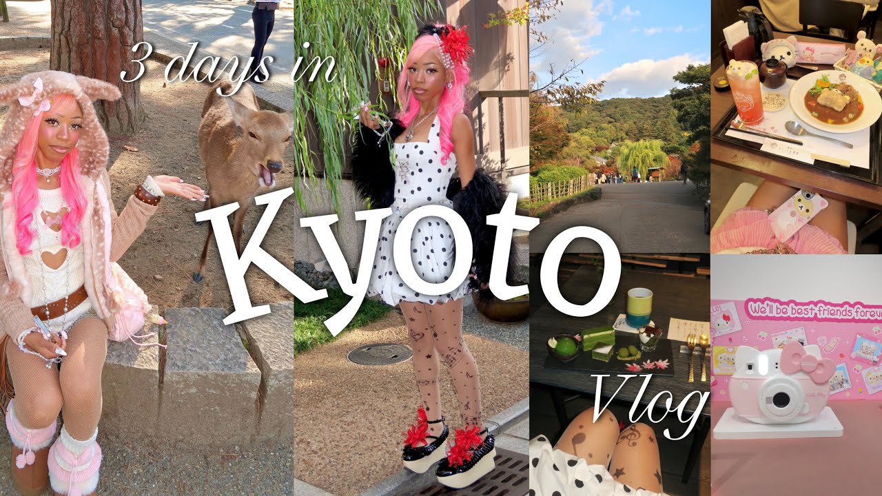 Kyoto Vlog| Rillakuma Cafe, Hello Kitty Exhibit, Exploring Gion&Arashiyama & visiting Nara Park♡