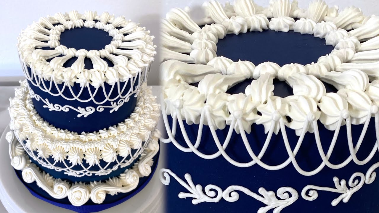 Темно и красиво 🍰 Необычный двухъярусный свадебный торт в стиле Ламбет 🍰 Винтажное украшение торта