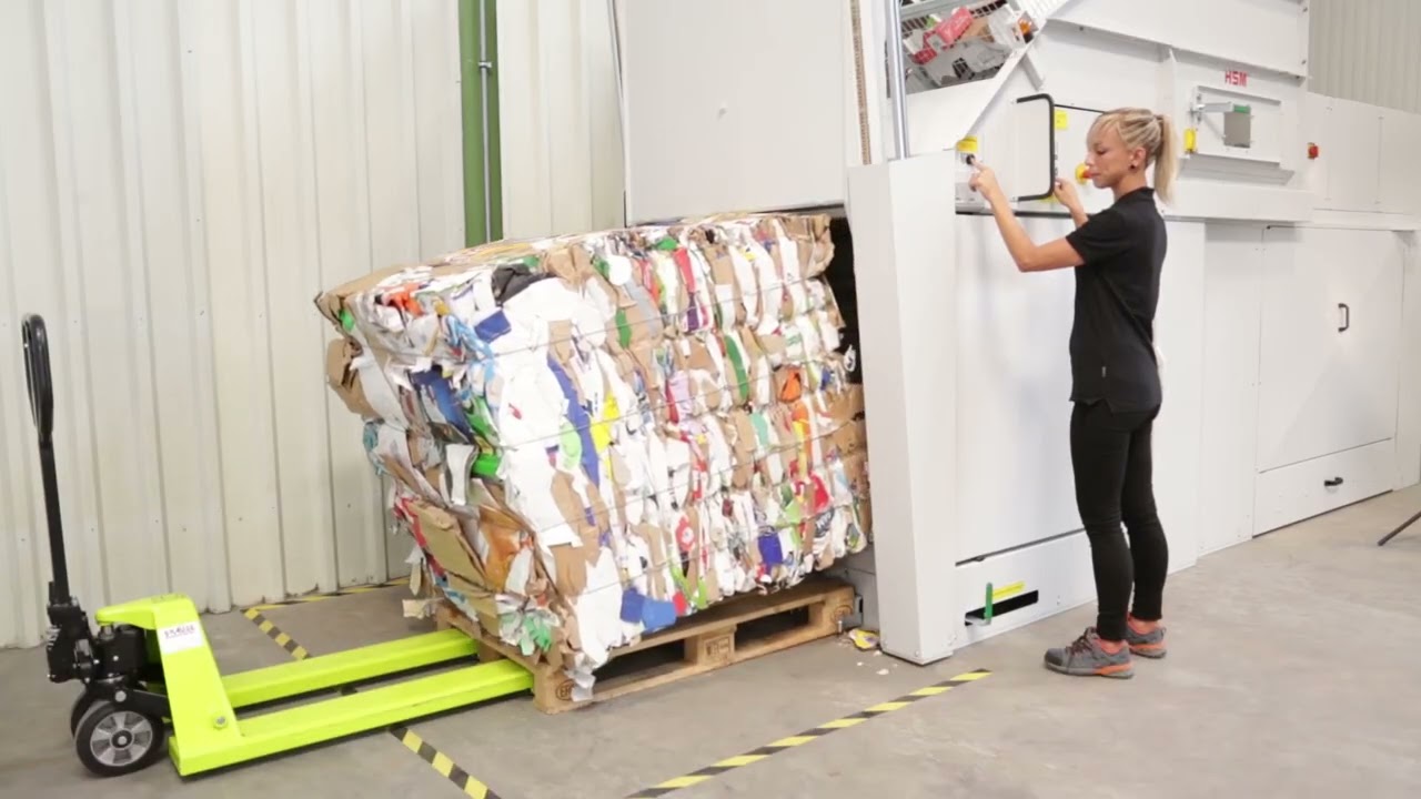 德國 HSM  HL7009 水平式壓縮機-自動傾倒設計-廢紙膠膜壓縮機【寧泰科技】