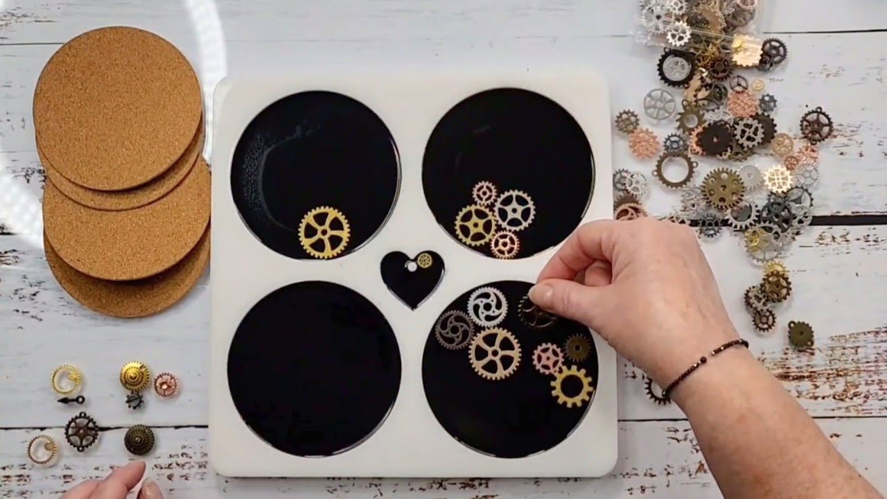 #2097 Amazing Steampunk Resin Coasters