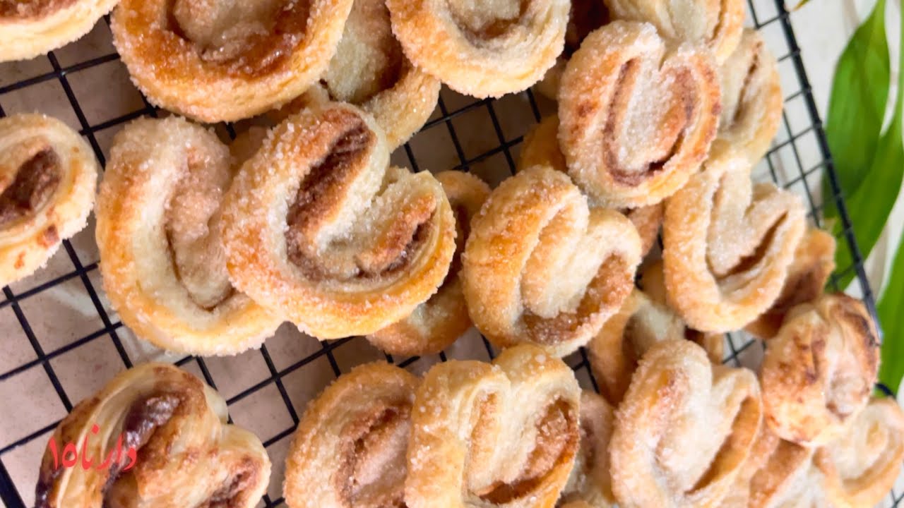 حلى palmiers بعجينة البف باستري بطريقتي