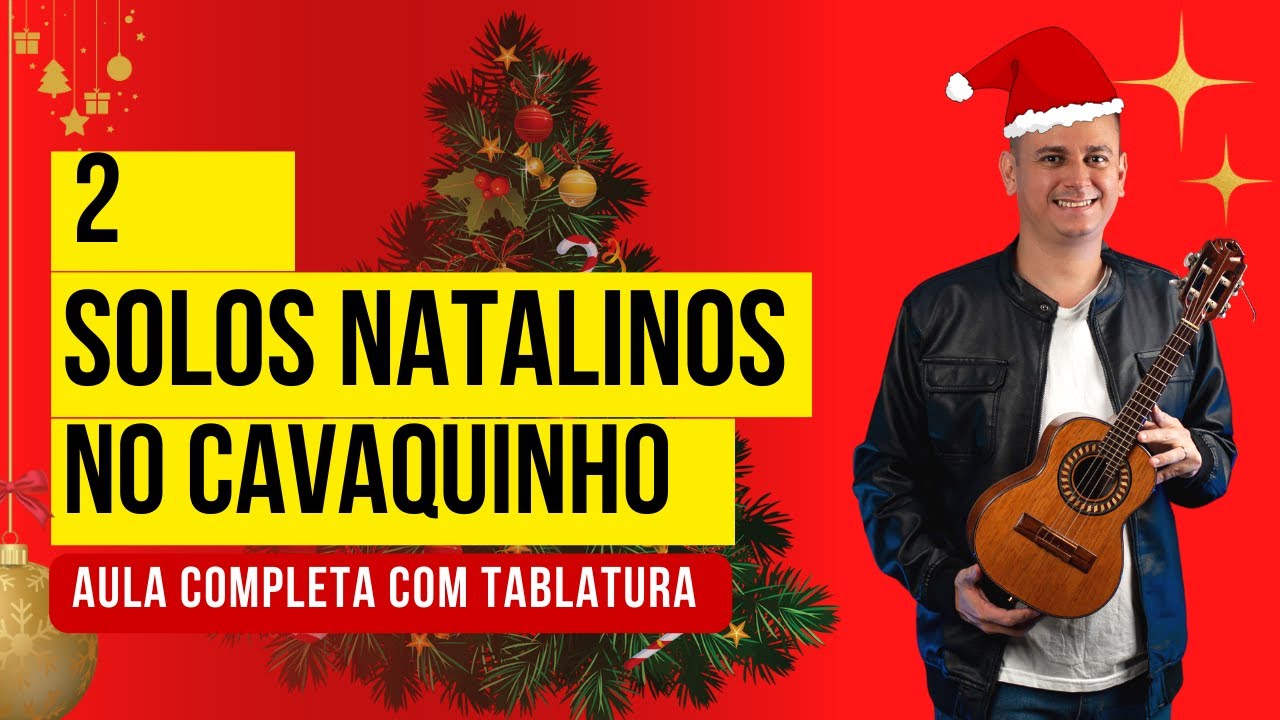 2 SOLOS NATALINOS | AULA DE CAVAQUINHO COM TABLATURA | PROFESSOR DANIEL MARTINS