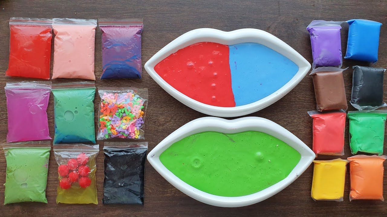 Making Slime With Bags Clay and Old slime Mixing Satisfying Slime Videos