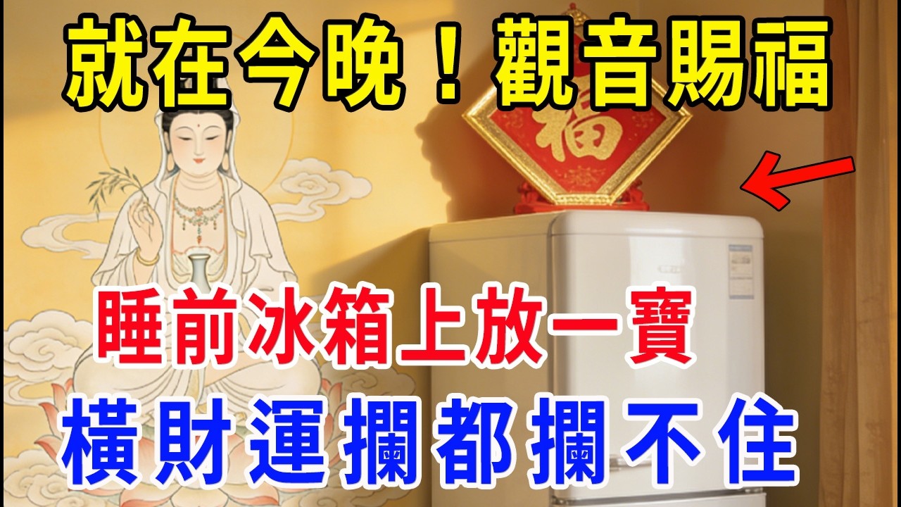 就在今晚！觀音開財庫賜福，睡前冰箱上放一物，橫財運攔都攔不住，福氣大到人眼紅！