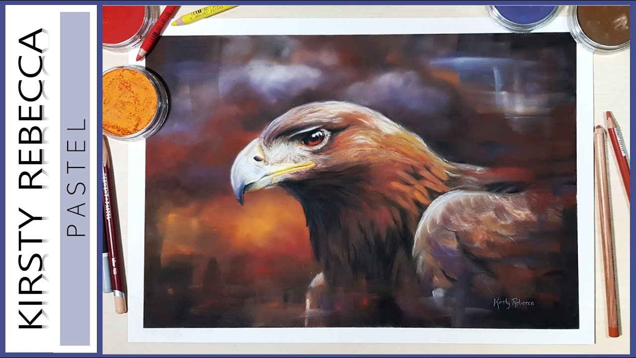 TIPS FOR VIBRANT PASTEL ARTWORK // Step by step tutorial - painting an eagle at sunset!