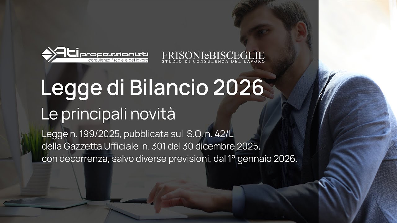 WEBINAR: Legge di Bilancio 2026 - Le principali novità