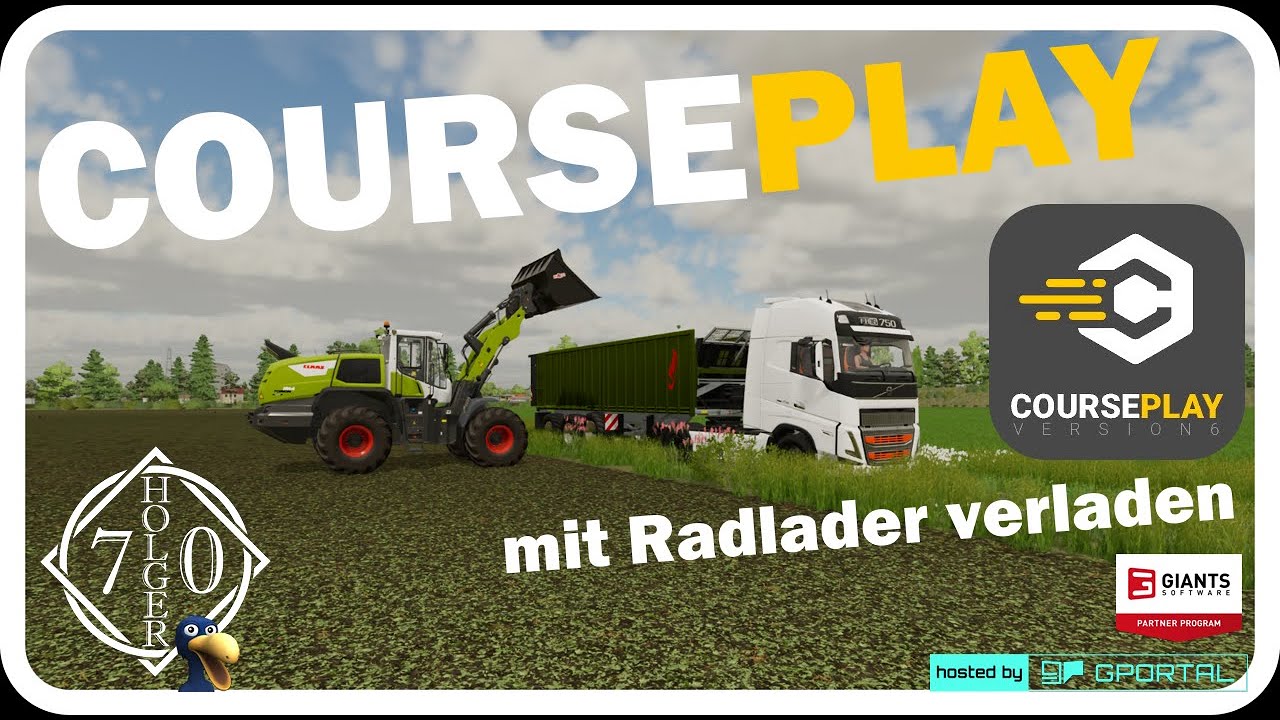 PC LS22 Courseplay mit Radlader verladen