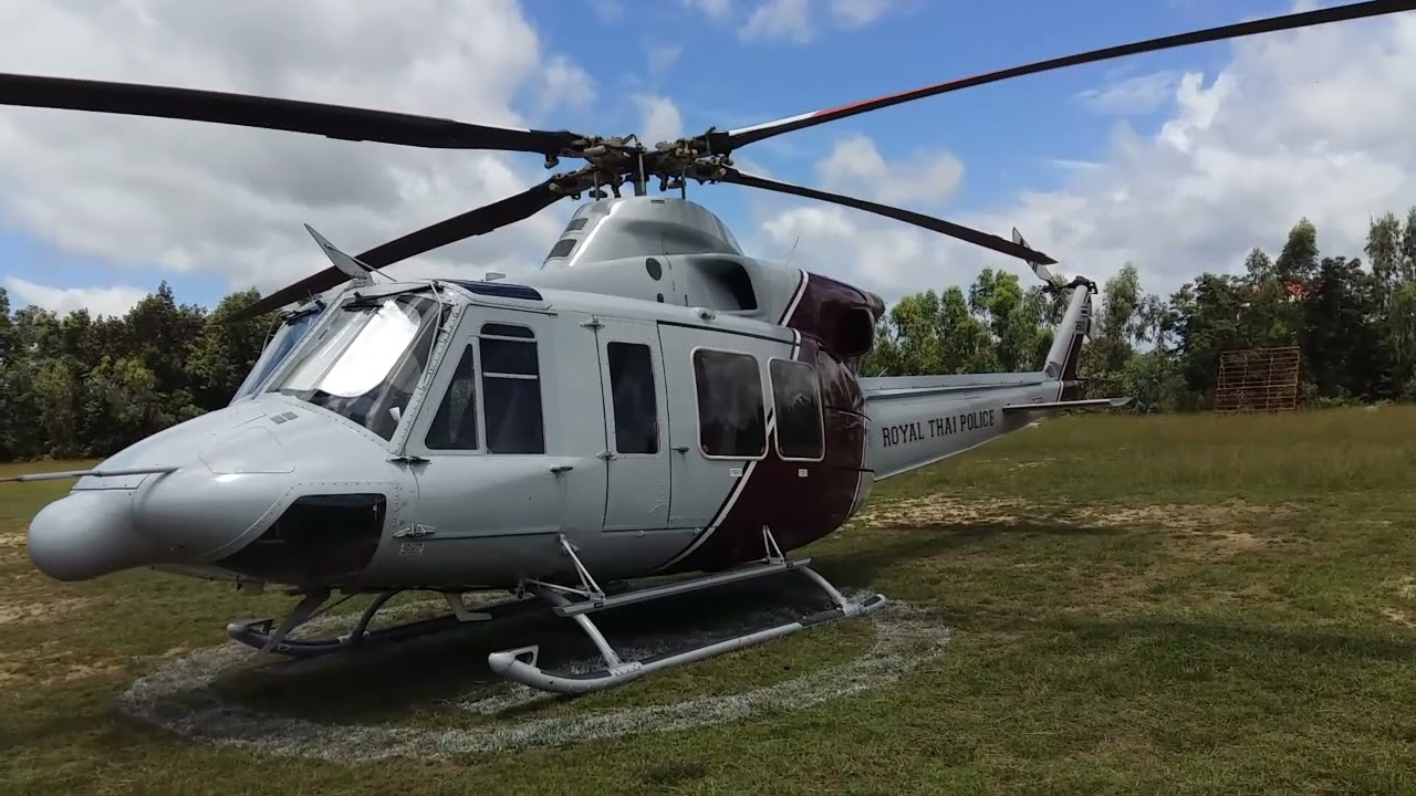 Bell412 สนามเฮลิคอปเตอร์ชั่วคราวโรงเรียนภูมิซรอลวิทยา