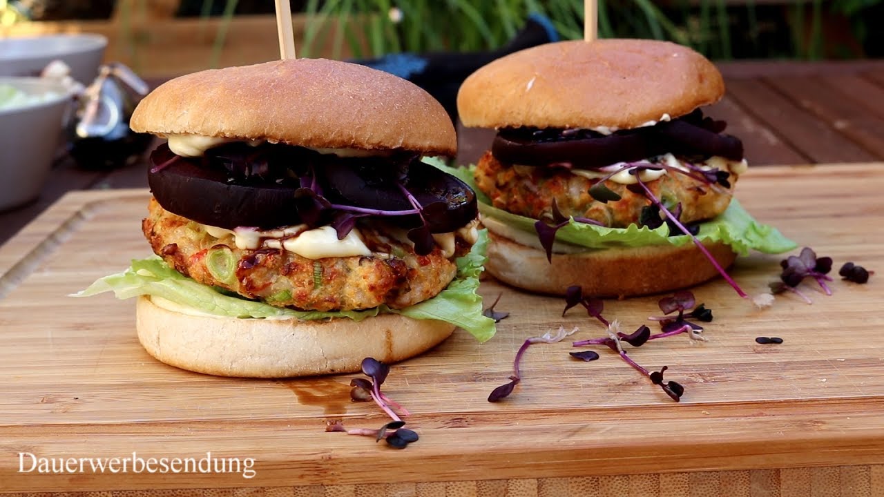 Garnelen-Burger mit Orangen-Mayonnaise und Rote Beete aus dem Oberhitzegrill