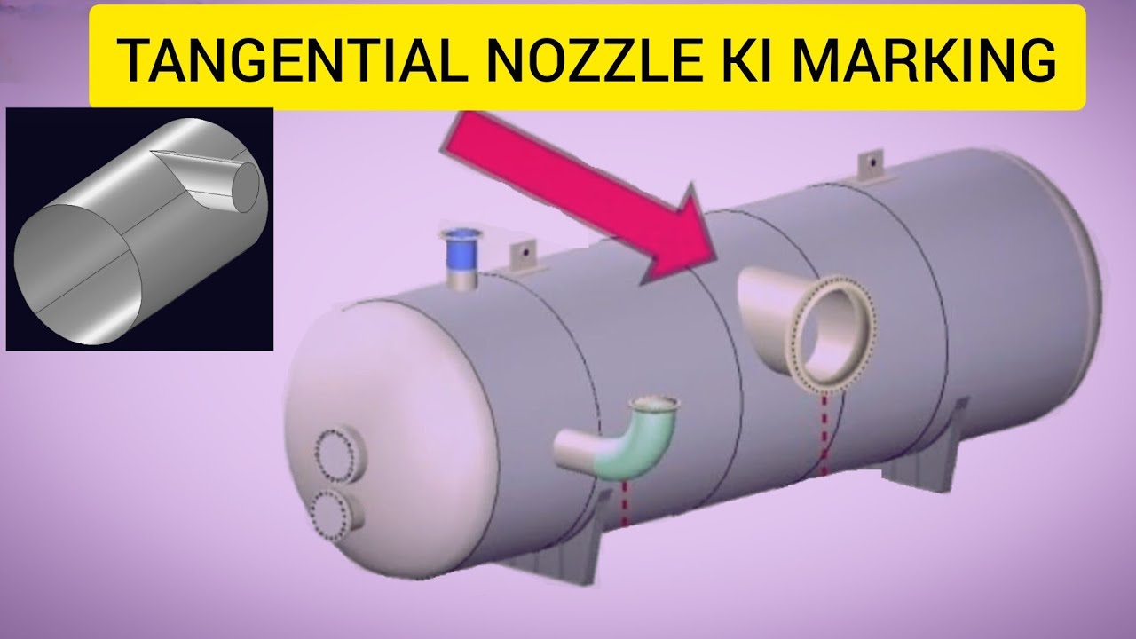 Tangential Nozzle की मार्किंग कैसे करे । मार्क Tangential Nozzle। नब्बे डिग्री Nozzle Marking