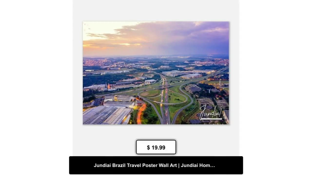 Jundia&iacute; Brazil Travel Poster Wall Art | Jundia&iacute; Home Decor | Jundia&iacute; Bandeirantes Highway Print H...