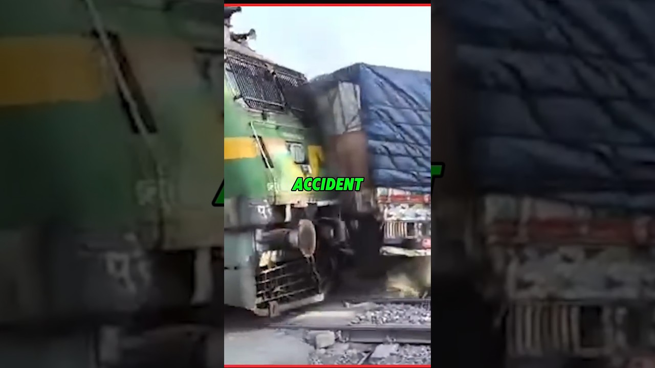 train truck collision on railway crossing 