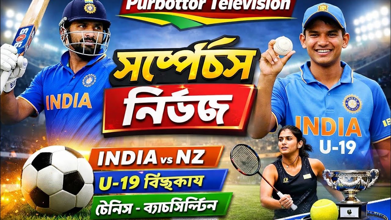 Sports News Today | India vs NZ | U-19 World Cup | আজকের স্পোর্টস খবর | Purbottor Television