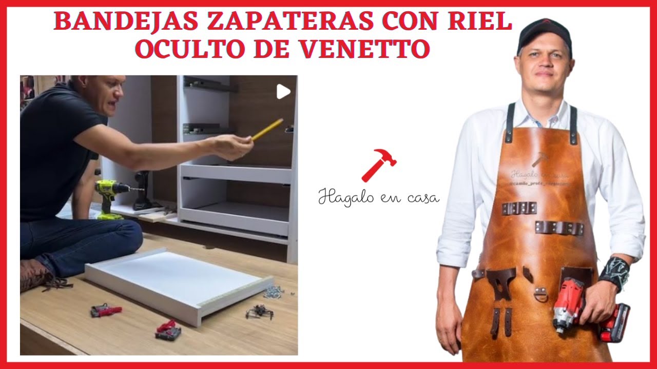 Bandejas zapateras con riel oculto de Venetto