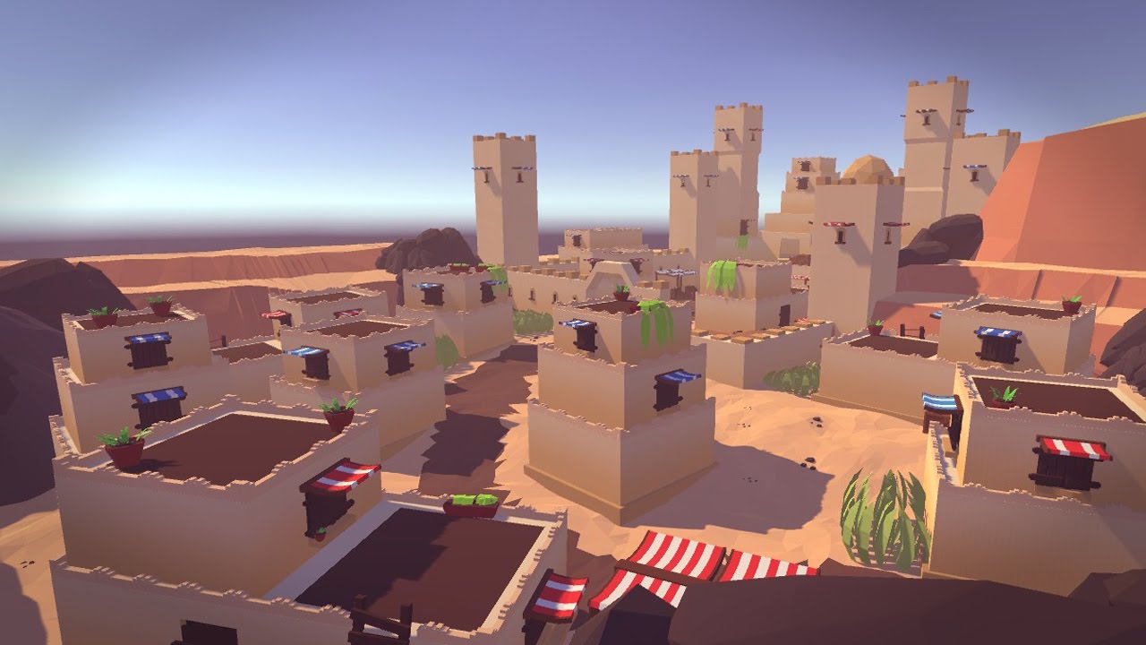 HexArt - Blender - Low Poly Timelapse - Desert Village [Unity Asset]
