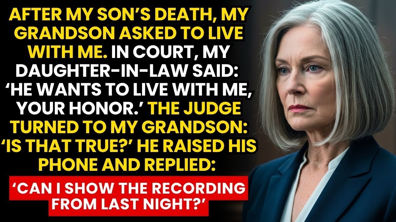 After My Son’s Death, My Grandson Chose Me  In Court, My Daughter In Law Told The Judge It Was A L