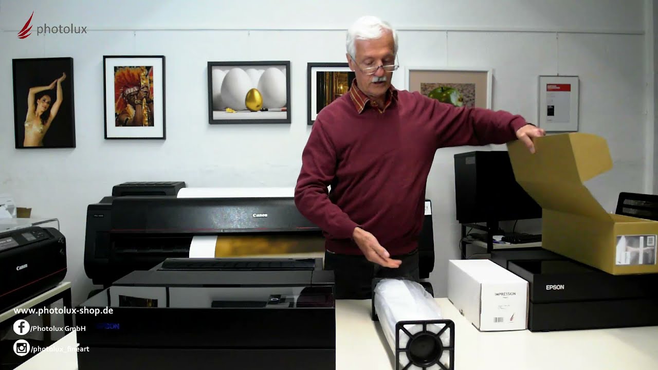 Papier Einlegen Epson SureColor P900 - mit Roll-Einheit (Rollunit) & DIN-Format.