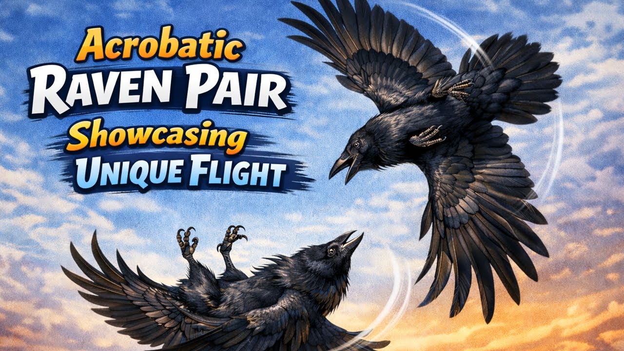 Acrobatic Raven Pair Showcasing Unique Flight