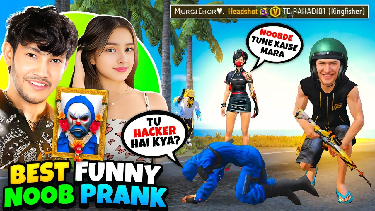 Best Funny video 😂 I killed PAHADI GAMER during Noob Adam Prank on Worldchat 80 level Pro Girl