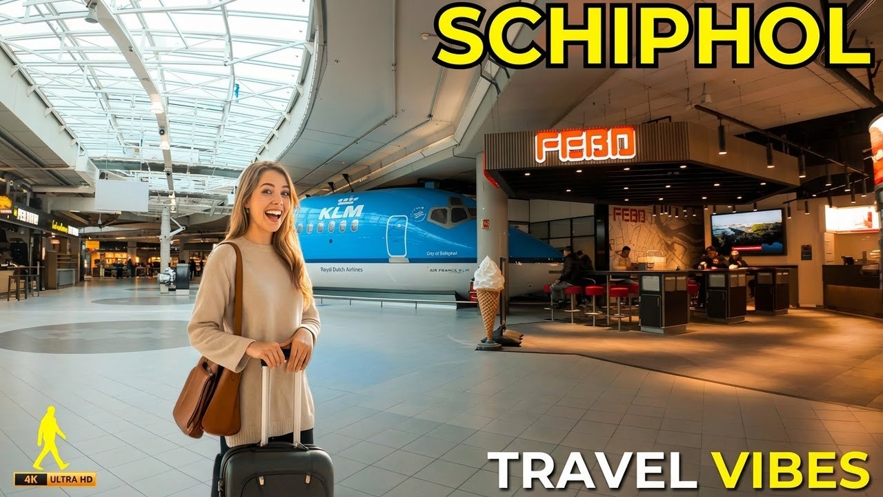 Experience Amsterdam Schiphol Airport Netherlands | A Relaxing Walking Tour 2026 4K!