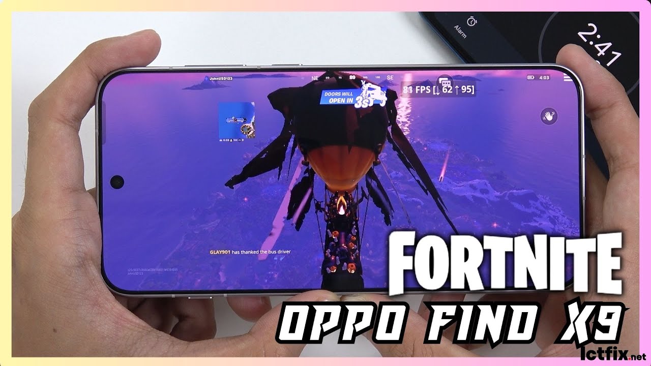 Oppo Find X9 Fortnite Mobile Gaming test | Dimensity 9500, 120Hz Display
