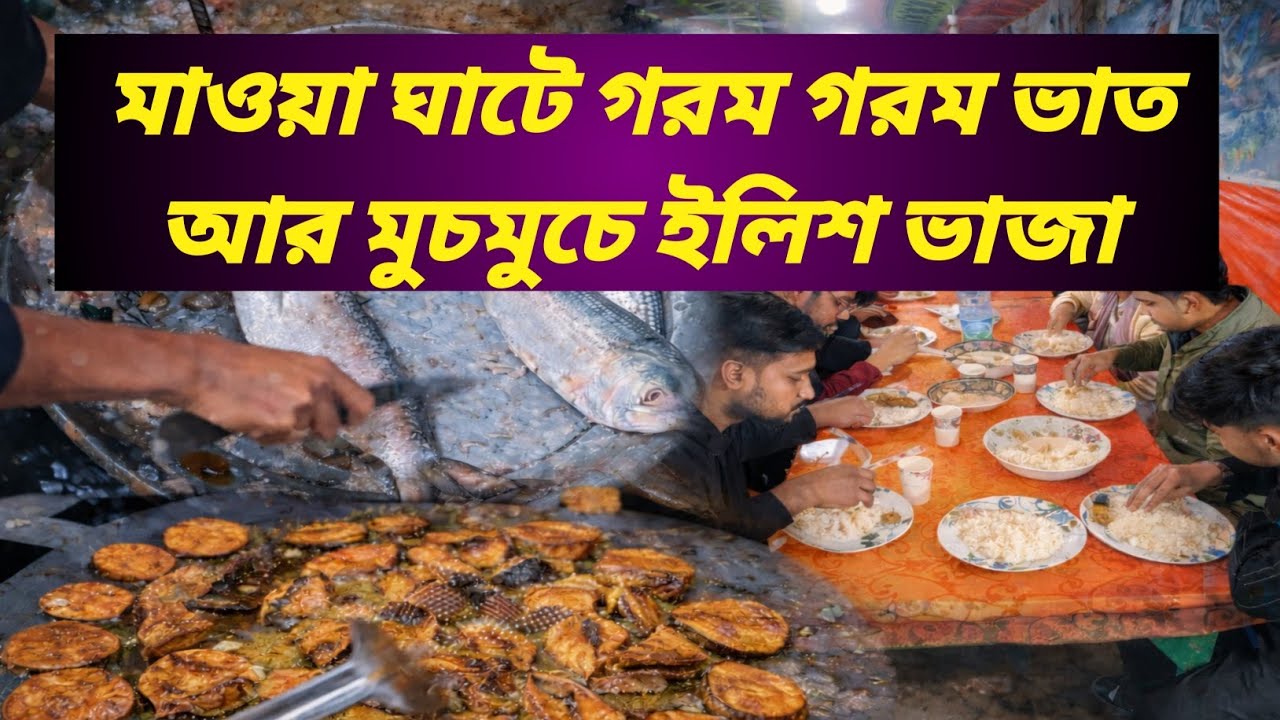 মাওয়া ঘাটে গরম ভাত আর ইলিশ | Food Vlog Bangladesh | Padma River Hilsa 