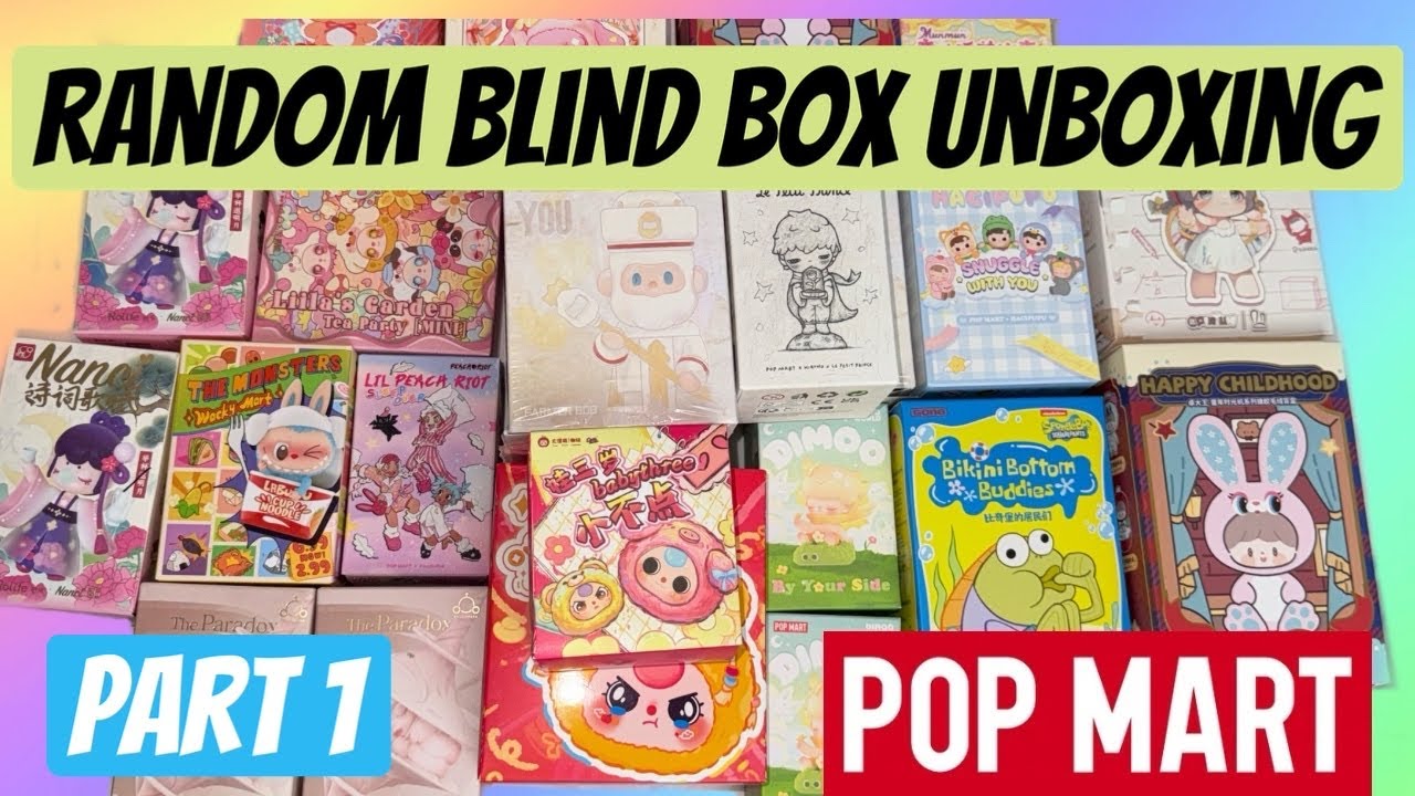 HUGE Random Blind Box Unboxing | Pop Mart, Dimoo, Skullpanda & Farmer Bob | Part 1