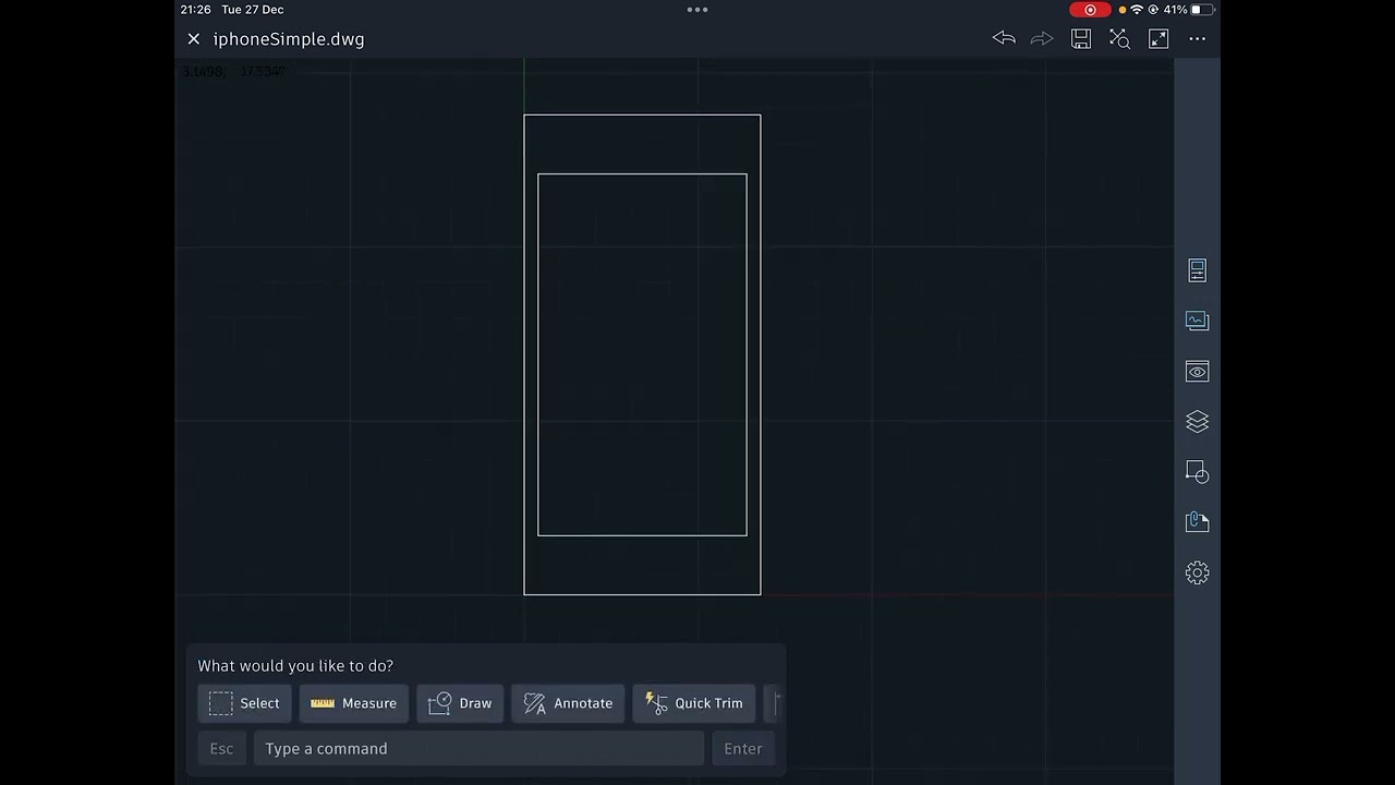 Simple iPhone using AutoCAD for iPad