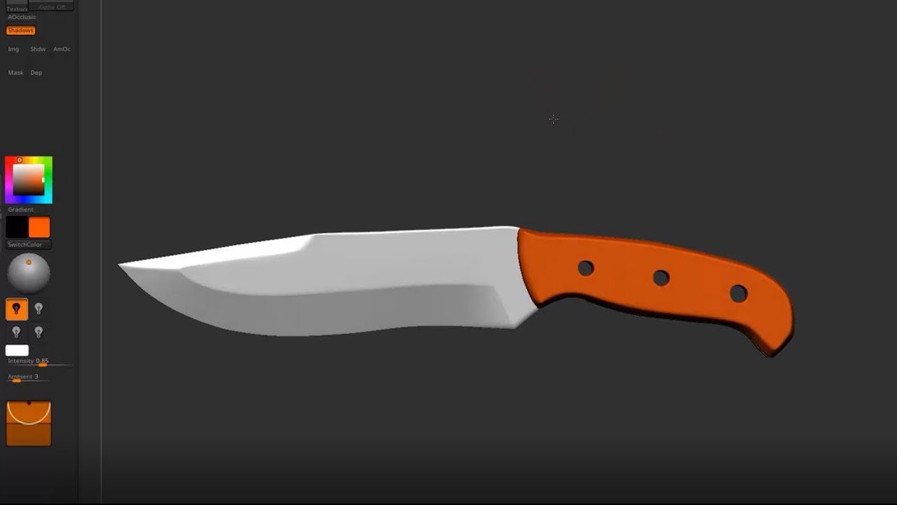 How to Model a Knife using Zmodeler brush in ZBrush