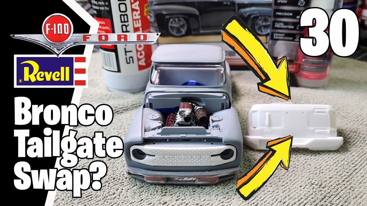Ford FD-100 Model Truck Build &ndash; Episode 30 | Bronco Tailgate Swap & Strut Towers!