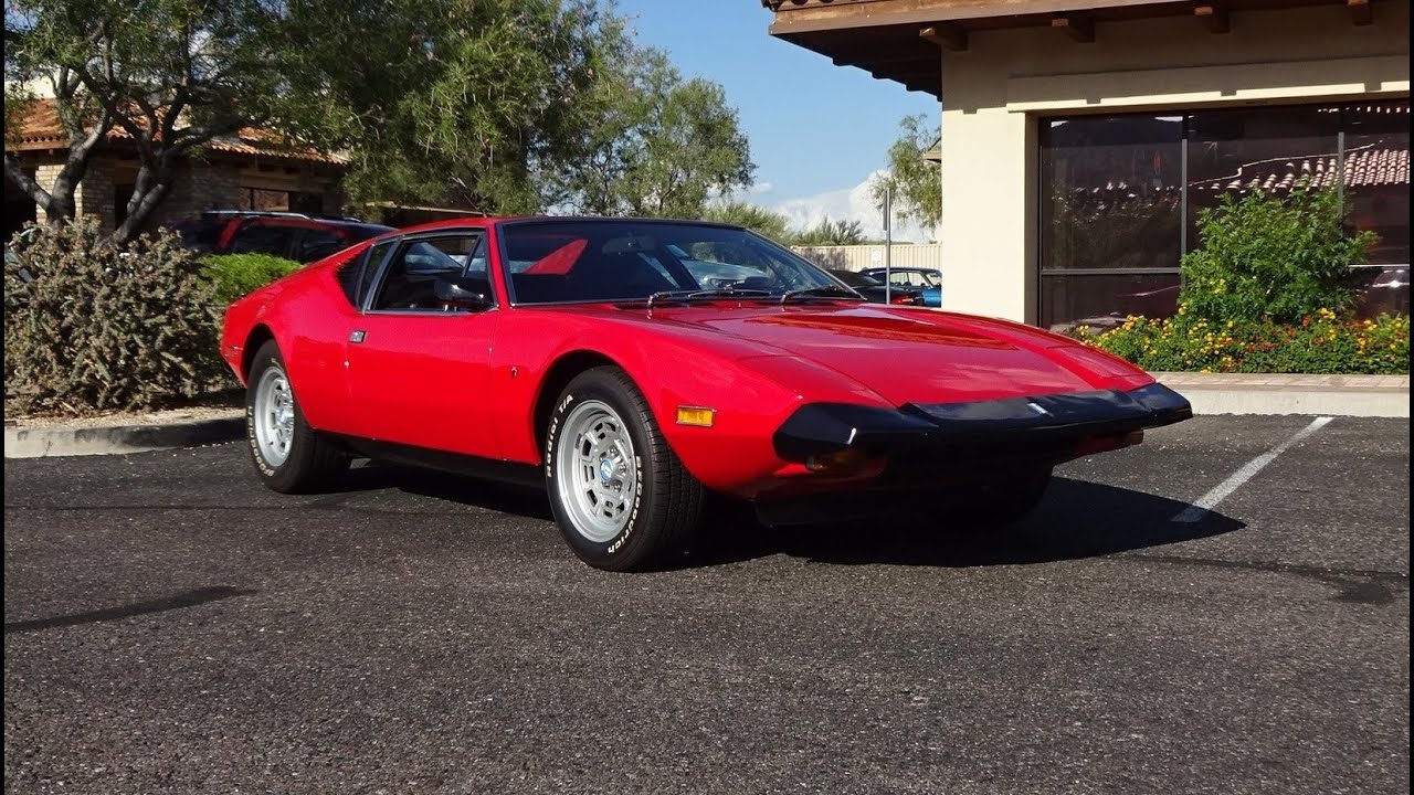 1973 DeTomaso Pantera in Red Paint & 351 Ford Engine Sound on My Car Story with Lou Costabile