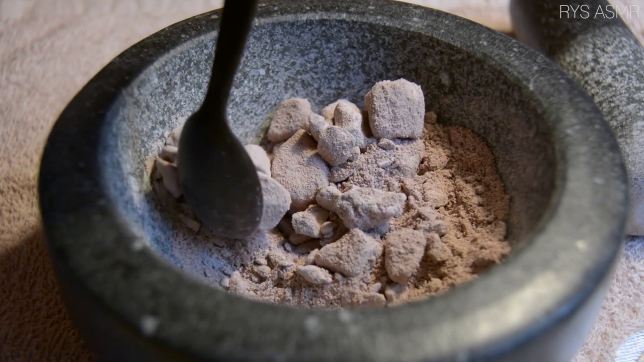 ASMR│Mortar & Pestle│Crushing Clay
